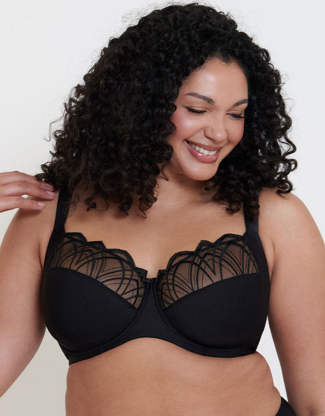 Flirtelle Emilie Deco Full Cup Side Support Bra Black