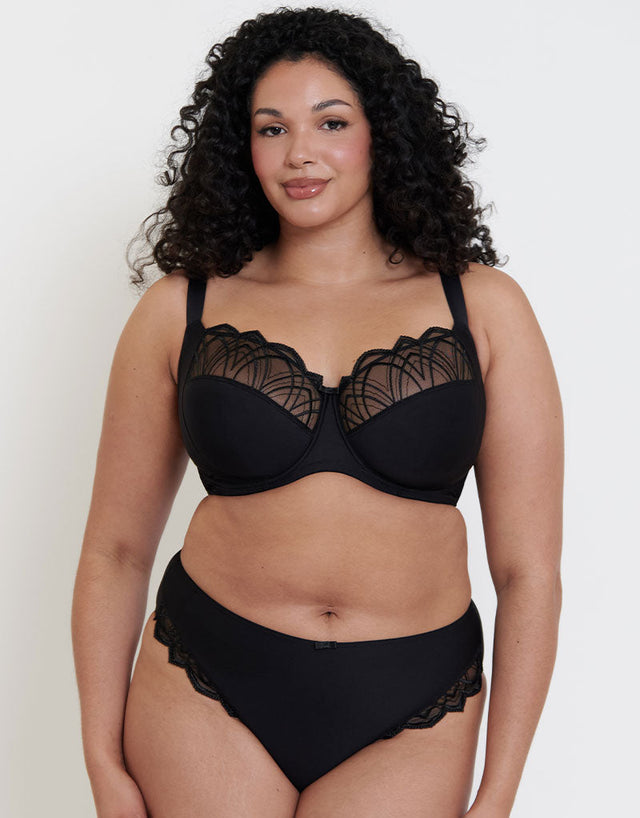 Flirtelle Emilie Deco Full Cup Side Support Bra Black