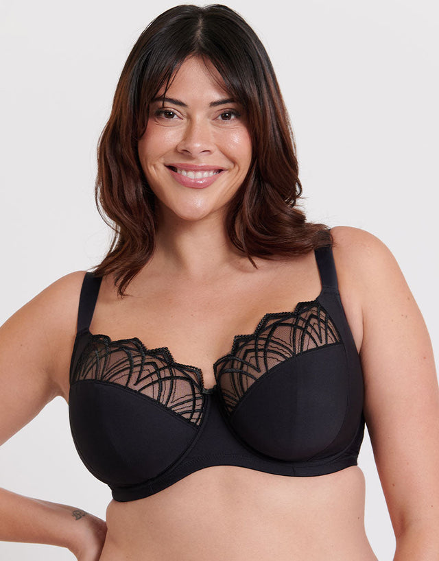 Flirtelle Emilie Deco Full Cup Side Support Bra Black