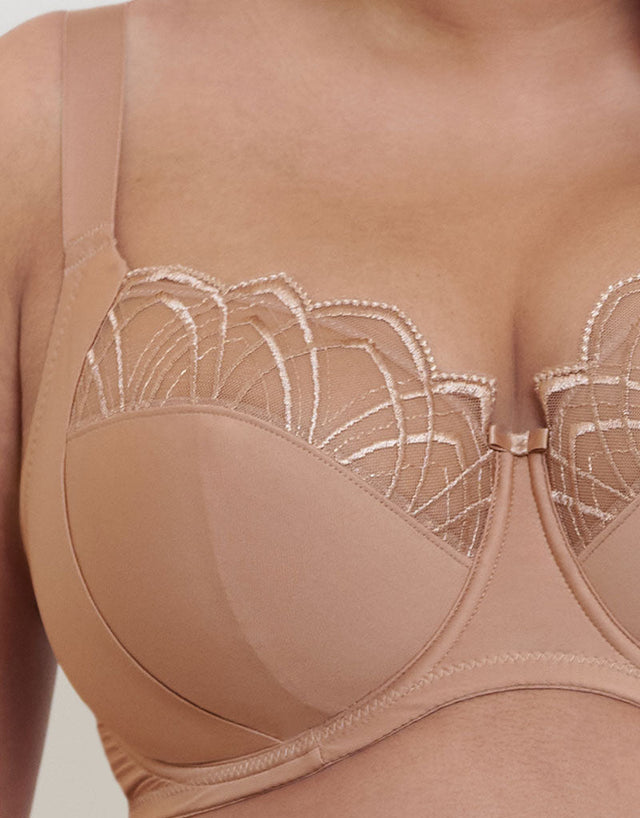 Flirtelle Emilie Deco Full Cup Side Support Bra Cafe Au Lait
