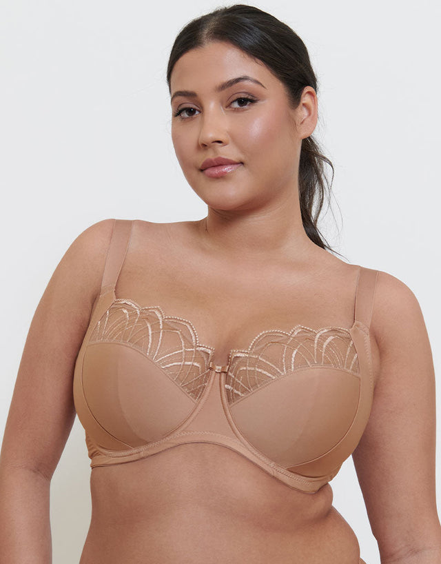Flirtelle Emilie Deco Full Cup Side Support Bra Cafe Au Lait