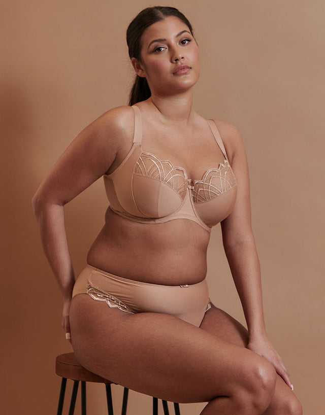 Flirtelle Emilie Deco Full Cup Side Support Bra Cafe Au Lait