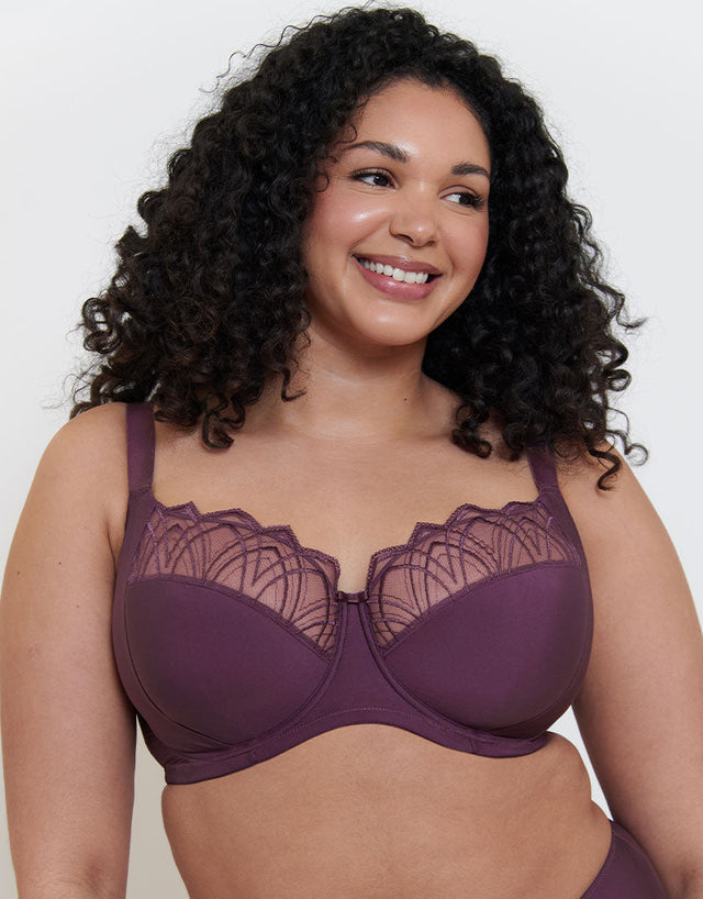 Flirtelle Emilie Deco Full Cup Side Support Bra Deep Purple
