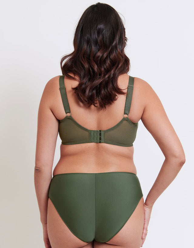 Flirtelle Emilie Deco Full Cup Side Support Bra Dusky Green