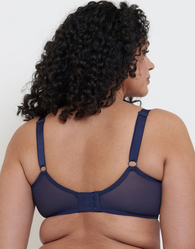 Flirtelle Emilie Deco Full Cup Side Support Bra Navy Blue
