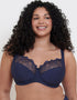 Flirtelle Emilie Deco Full Cup Side Support Bra Navy Blue