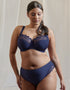 Flirtelle Emilie Deco Full Cup Side Support Bra Navy Blue