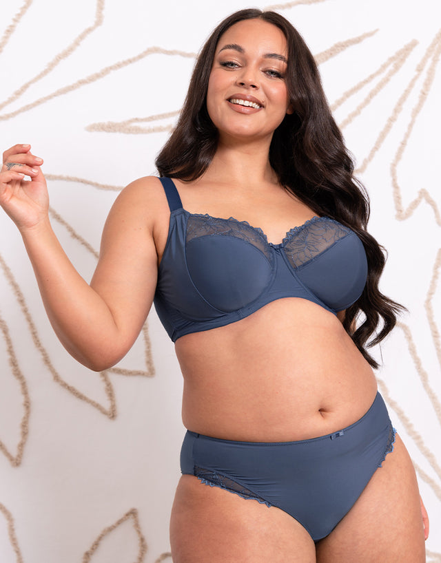 Flirtelle Emilie Full Cup Side Support Bra Denim Blue