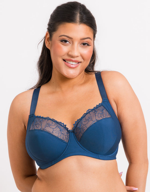 Flirtelle Emilie Full Cup Side Support Bra Navy