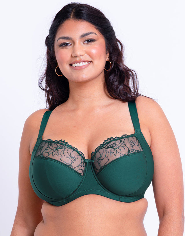 Flirtelle Emilie Full Cup Side Support Bra Spruce Green