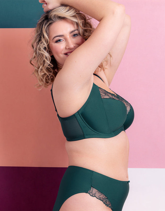 Flirtelle Emilie Full Cup Side Support Bra Spruce Green