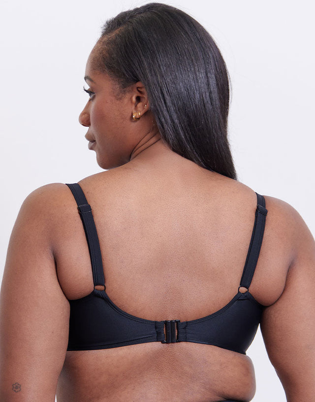 Flirtelle Maya Bay Padded Balcony Bikini Top Black