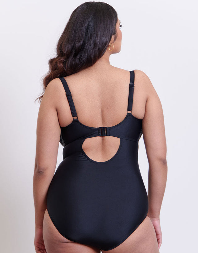 Flirtelle Maya Bay Balcony Swimsuit Black