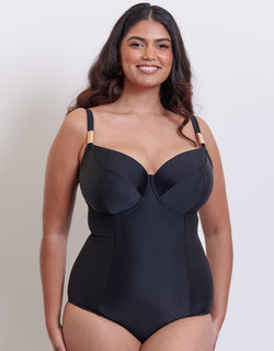 Flirtelle Maya Bay Balcony Swimsuit Black