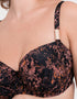 Flirtelle Maya Bay Padded Balcony Bikini Top Black Print