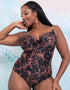 Flirtelle Maya Bay Balcony Swimsuit Black Print