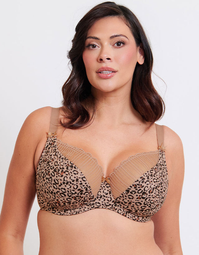 Flirtelle Riley Balcony Bra Leopard Print