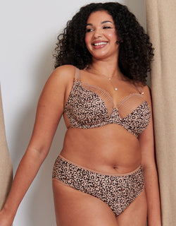Flirtelle Riley Balcony Bra Leopard Print