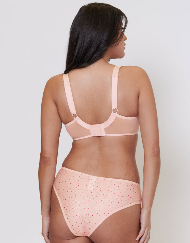 Flirtelle Riley Balcony Bra Pink Polka Dot Print