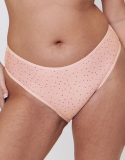 Flirtelle Everyday Brazilian Brief Pink Polka Dot Print