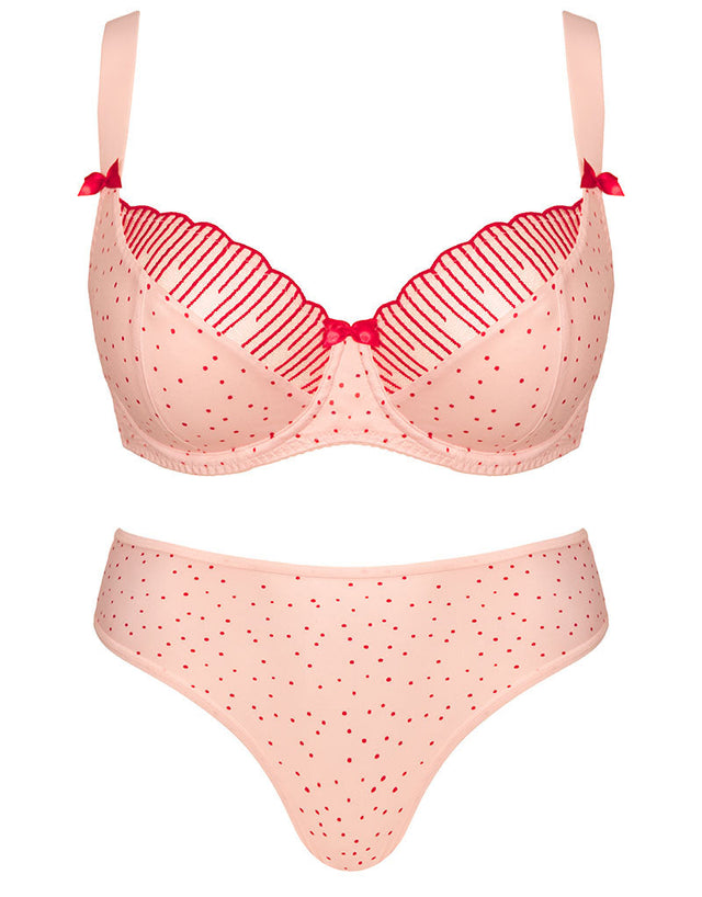 Flirtelle Everyday Brazilian Brief Pink Polka Dot Print