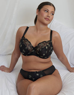 Flirtelle Rosie Balcony Bra Black/Gold