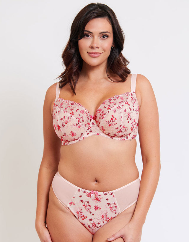 Flirtelle Rosie Balcony Bra Cream/Berry Mix