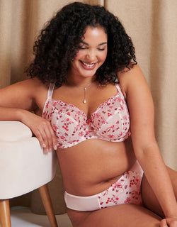 Flirtelle Rosie Balcony Bra Cream/Berry Mix