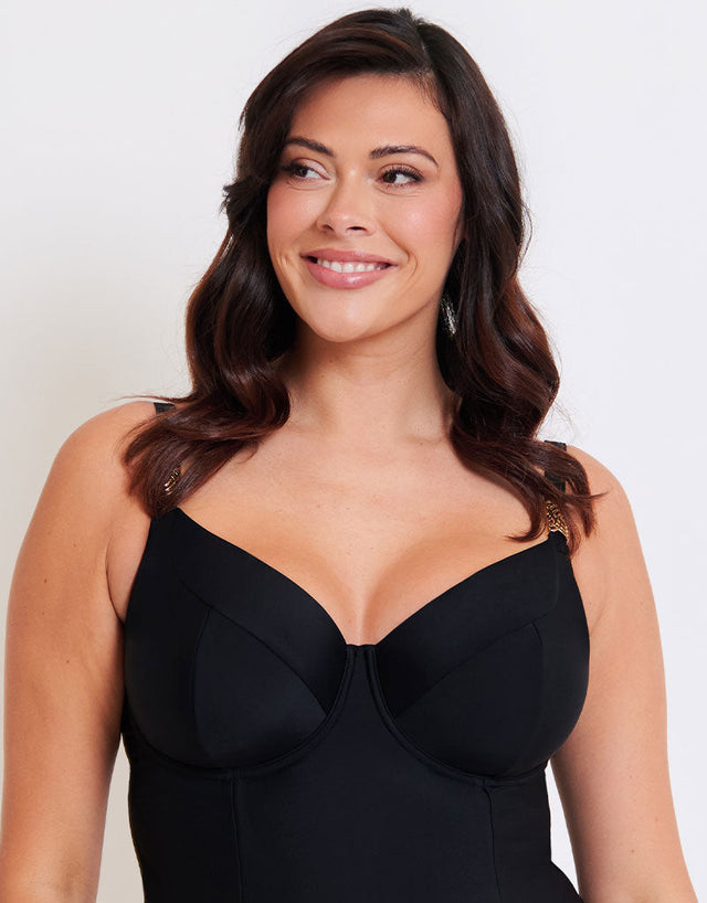 Flirtelle Salento Coast Balcony Swimsuit Black