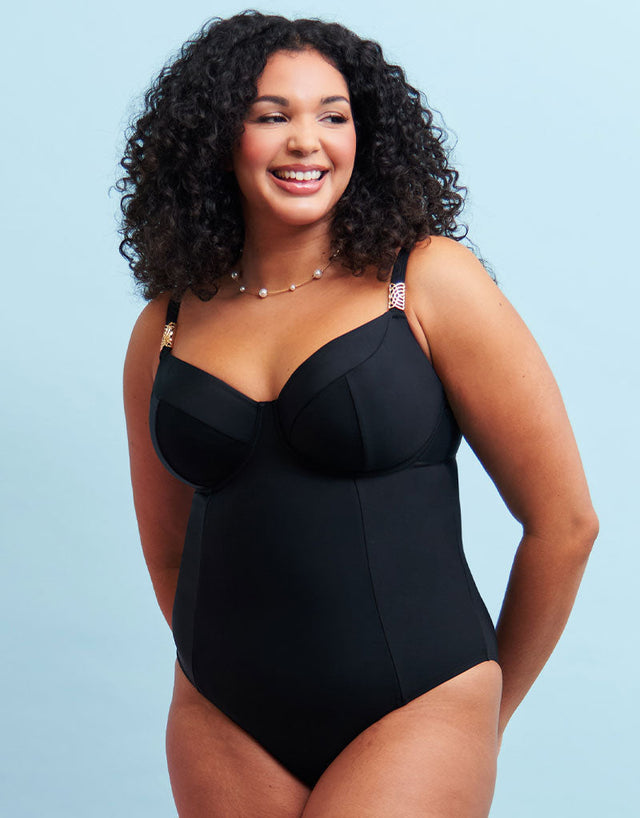 Flirtelle Salento Coast Balcony Swimsuit Black