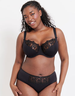 Flirtelle Swirl Balcony Bra Black