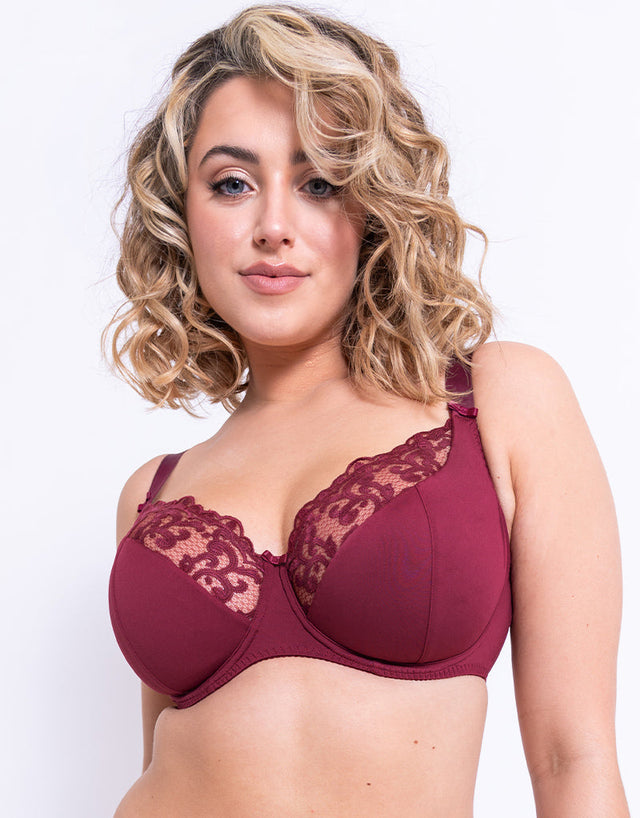 Flirtelle Swirl Balcony Bra Claret