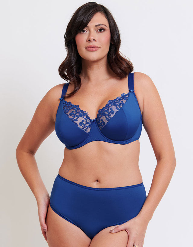 Flirtelle Swirl Balcony Bra Cobalt Blue