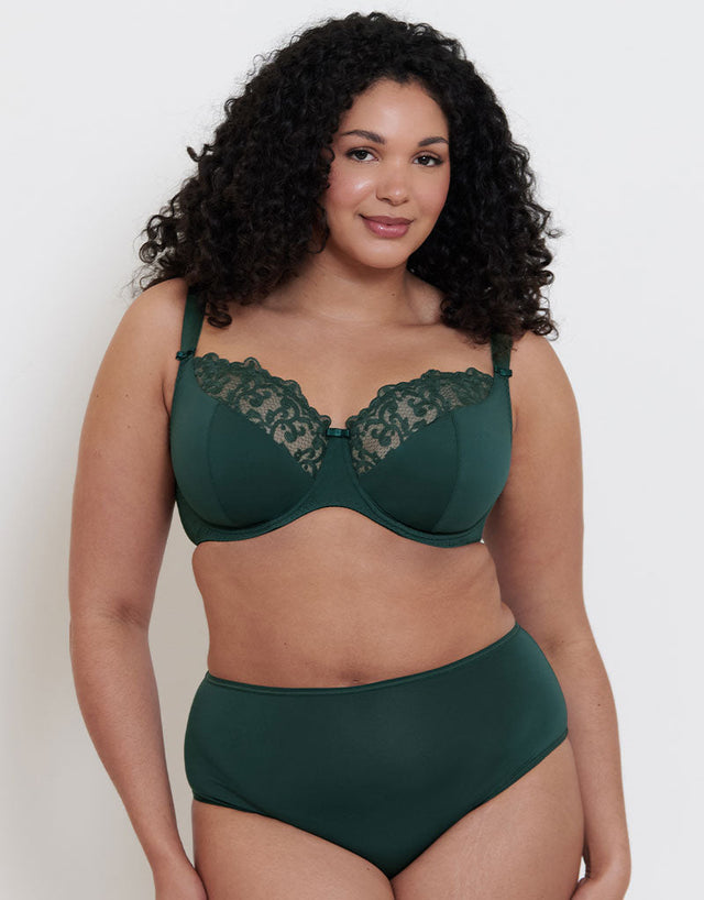 Flirtelle Swirl Balcony Bra Deep Green