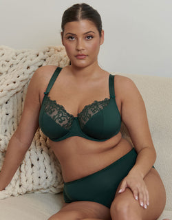 Flirtelle Swirl Balcony Bra Deep Green