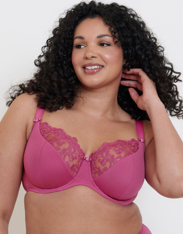 Flirtelle Swirl Balcony Bra Magenta Pink