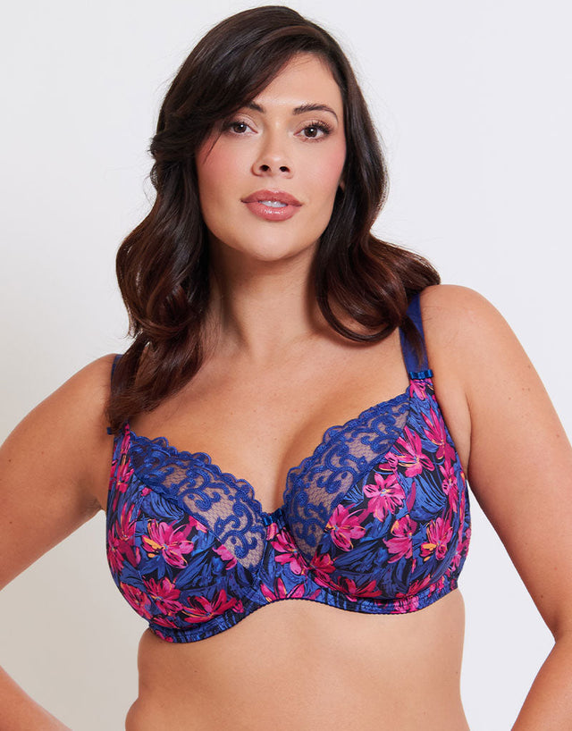 Flirtelle Swirl Balcony Bra Painted Floral Print