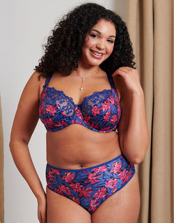 Flirtelle Swirl Balcony Bra Painted Floral Print