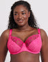 Flirtelle Swirl Balcony Bra Pink Zebra Print