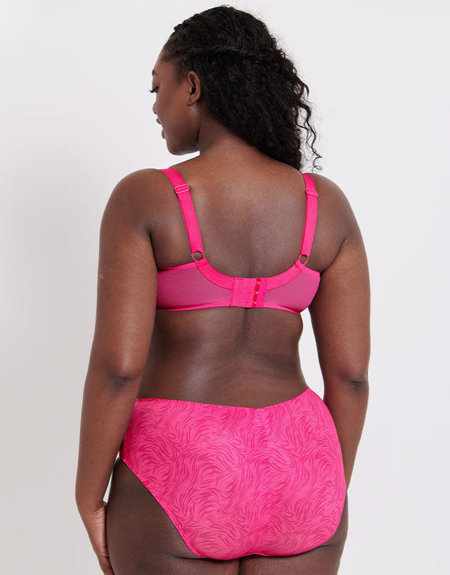 Flirtelle Swirl Balcony Bra Pink Zebra Print