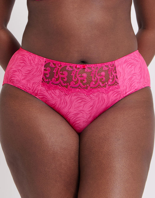 Flirtelle Swirl Brief Pink Zebra Print