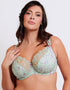 Flirtelle Swirl Balcony Bra Sage Green Print
