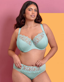 Flirtelle Swirl Balcony Bra Spearmint Blue