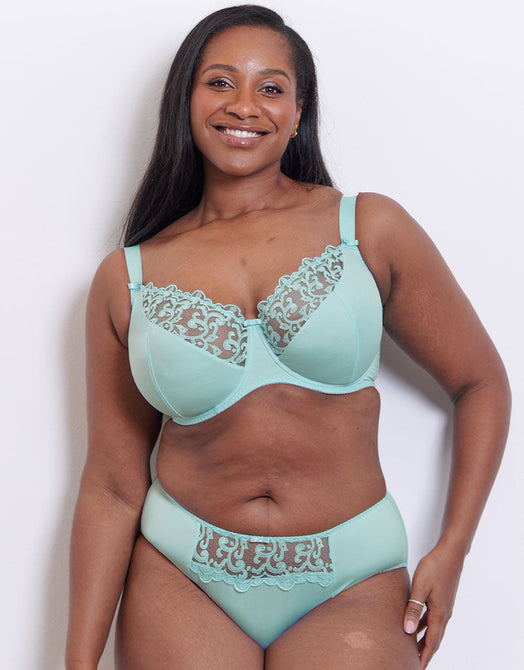 Flirtelle Swirl Balcony Bra Spearmint Blue