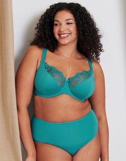 Flirtelle Swirl Balcony Bra Teal Blue