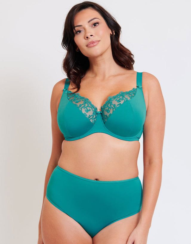Flirtelle Swirl Balcony Bra Teal Blue
