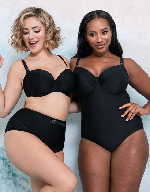 Flirtelle Verona Beach Padded Balcony Bikini Top Black