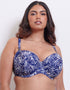 Flirtelle Verona Beach Padded Balcony Bikini Top Navy Print