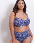 Flirtelle Verona Beach Padded Balcony Bikini Top Navy Print