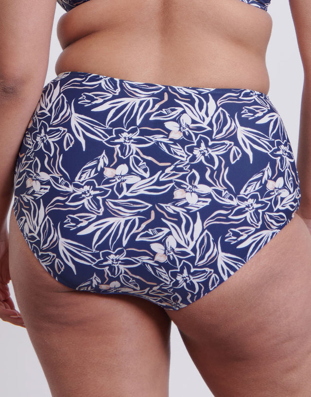 Flirtelle Verona Beach High Waist Bikini Brief Navy Print